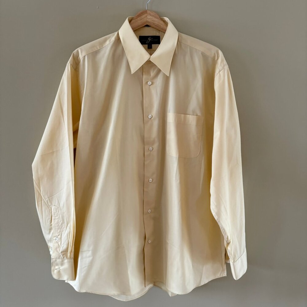Giorgio Brutini size L 16-1/2 34/35 yellow dress shirt